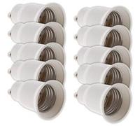 Zenitech - Lot de 10 adaptateurs de douille GU10 vers E27 à baïonnette - ampoules LED et halogènes - Blanc blanc G