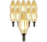 Zenitech - Lot de 10 ampoules déco filament LED ambrée Flamme 4W E14 400lm 2500K G