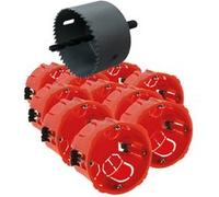 Zenitech - Lot de 10 boîtes encastrement placo Ø67mm + scie-cloche - Rouge Rouge G