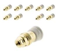 Zenitech - Lot de 10 douilles E14 laiton bague porcelaine borne de terre Laiton G