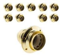 Lot de 10 douilles E27 acier laitonné double bague + borne de terre - Zenitech