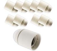 Lot de 10 douilles lisses sans bague E27 - blanc - Zenitech