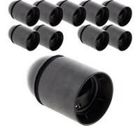 Zenitech - Lot de 10 douilles lisses sans bague E27 - Noir G