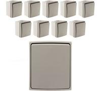 Zenitech - Lot de 10 interrupteurs va et vient simples IP55 - Orok Gris G
