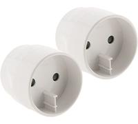 Zenitech Lot de 2 adaptateurs Prise Voyage Asie/Chine vers France/UE - Prise mâle Asie vers Femelle France avec Terre - Blanc