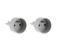 Adaptateur prise voyage France-Suisse - ZENITECH - Lot de 2 - Blanc - Compact - Léger - Certification CE