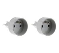 Adaptateur prise voyage France-Suisse - ZENITECH - Lot de 2 - Blanc - Compact - Léger - Certification CE