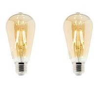 Zenitech - Lot de 2 ampoules déco filament LED ambrée 4W E27 - Elexity Ambrée