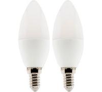 Zenitech - Lot de 2 ampoules LED flamme 5,2W E14 470lm 2700K - Blanc chaud blanc G