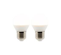 Zenitech - Lot de 2 ampoules LED sphériques E27 5W - Blanc chaud - 400lm 2700K