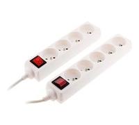 Lot de 2 blocs multiprise 4 prises 16A 2P+T interrupteur - blanc - Zenitech