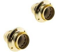 Zenitech - Lot de 2 douilles E27 acier laitonné double bague + borne de terre