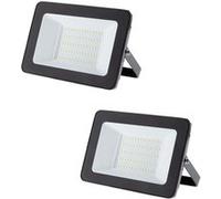 Zenitech - Lot de 2 projecteurs LED chantier 50W 5000lm IP65 - Noir Noir