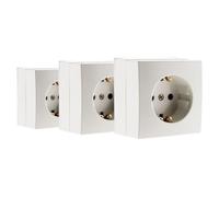 Zenitech Lot de 3 Prises Schuko saillie 16A Bel'Vue - Blanc