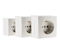 Zenitech - Lot de 3 prises Schuko saillie 16A Bel'Vue - Blanc blanc
