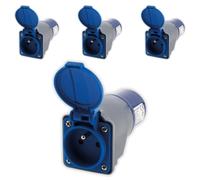 Zenitech - Lot de 4 adaptateurs Compact sans câble Femelle 16A 2P+T en mâle CEE17 pour Camping, nautisme