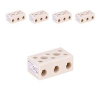 Zenitech - Lot de 5 bornes stéatite tripolaires 6 à 16mm²