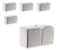 Zenitech - Lot de 5 interrupteurs va et vient 2P+T