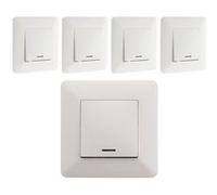 Zenitech - Lot de 5 interrupteurs va et vient + voyant 10A - blanc - Artezo blanc