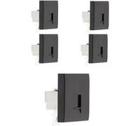 Zenitech - Lot de 5 prises TEL. RJ 45 cat.5 module large - noir Noir G