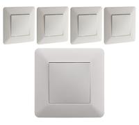 Zenitech Lot de 5 va-et-Vient Artezo, Blanc | Commande électrique - conditionnement de 5 pièces, interrupteurs va et vient blanc, Artezo