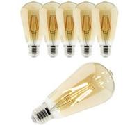 Lot de 6 ampoules déco filament LED ambrée 4W E27 - Elexity