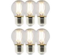 Zenitech - Lot de 6 Ampoules déco filament LED sphérique 4W E27 470lm 2700K G
