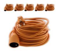 Zenitech - Lot de 6 prolongateurs jardin 16A HO5VV-F 3G1,5mm² 2P+T 25m - orange G