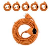 Zenitech - Lot de 6 prolongateurs sans terre obturateur 16A HO5VV-F 2x1,5mm² 20m - orange G