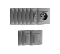 Zenitech Lot de 7 Prises et 3 Va-et-Vient Artezo - Titanium