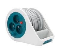 Mini enrouleur design 3 prises 2P+T - 7m - Bleu - Zenitech