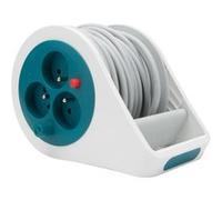 Zenitech - Mini enrouleur design 3 prises 2P+T - 7m - Bleu Bleu G