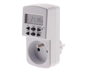Zenitech - Mini Programmateur Digital Hebdomadaire - 16 Programmes, Fonction Aléatoire, Précision Minute, Économie Énergie, Sécurité Domestique - Blanc