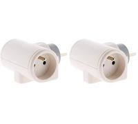 Zenitech - Multiprise 3 Prises rotative à 180° - Triplite - 2x16 1x6A - Blanc (Lot de 2)