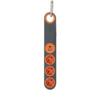 Zenitech - Multiprise 3 prises Schuko + crochets + lumière + 2 USB A+C - Gris/Orange - Klipo gris G