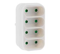 Zenitech - Multiprise 4 Prises Façade Quadriplite - 4x6A - Blanc - Design Élégant - Protection Surcharge/Court-Circuit - Installation Discrète - Idéal Chargeurs/Lampes Bureau