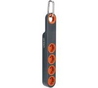 Zenitech - Multiprise 4 prises Schuko 16A + lumière - Gris/Orange - Klipo gris G