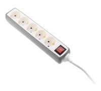 Zenitech - Multiprise 5 prises Schuko 16A + interrupteur - Gris gris