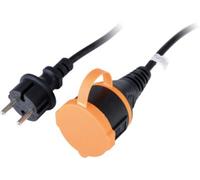 Zenitech Multiprise à clapet H05VV-F 2x1,5 mm² 25 m étanche noir-orange