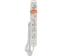 Zenitech Multiprise Bloc de 6 prises secteur en ligne IOTA - Avec interrupteur lumineux - Câble de 1,4 m - Blanche