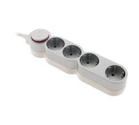 Zenitech Multiprise + interrupteur 4 prises - Gris
