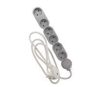 Zenitech - Multiprise + Interrupteur 6 Prises Schuko 16A - Gris