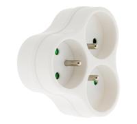 Zenitech Multiprise murale Bloc de 3 prises secteurs diposées en triangle - Triplite 16A blanche
