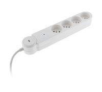 Zenitech - Multiprise parafoudre Iota 4x16A + Interrupteur - Blanc