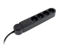Zenitech Multiprise parafoudre IOTA 4x16A avec interrupteur – Noir