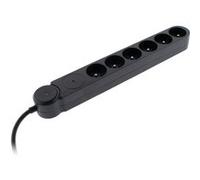 Zenitech Multiprise IOTA 6 prises – Parafoudre, interrupteur lumineux, câble 1,4 m – Noir
