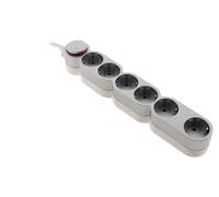 Zenitech Multiprise Schuko 6 x 16 A + Interrupteur 1,5 m Gris | Multiprise Schuko 6 x 16 A + interrupteur, 1,5 m, Gris ;, Type F : prise Schuko avec contacts de terre