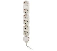 Zenitech - Multiprise Schuko 6x16A + interrupteur - 1,5m - Blanc Blanc