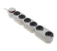 Zenitech - Multiprise Schuko 6x16A + interrupteur - 1,5m - Gris gris