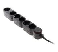 Zenitech - Multiprise Schuko 6x16A + interrupteur - 1,5m - Noir Noir